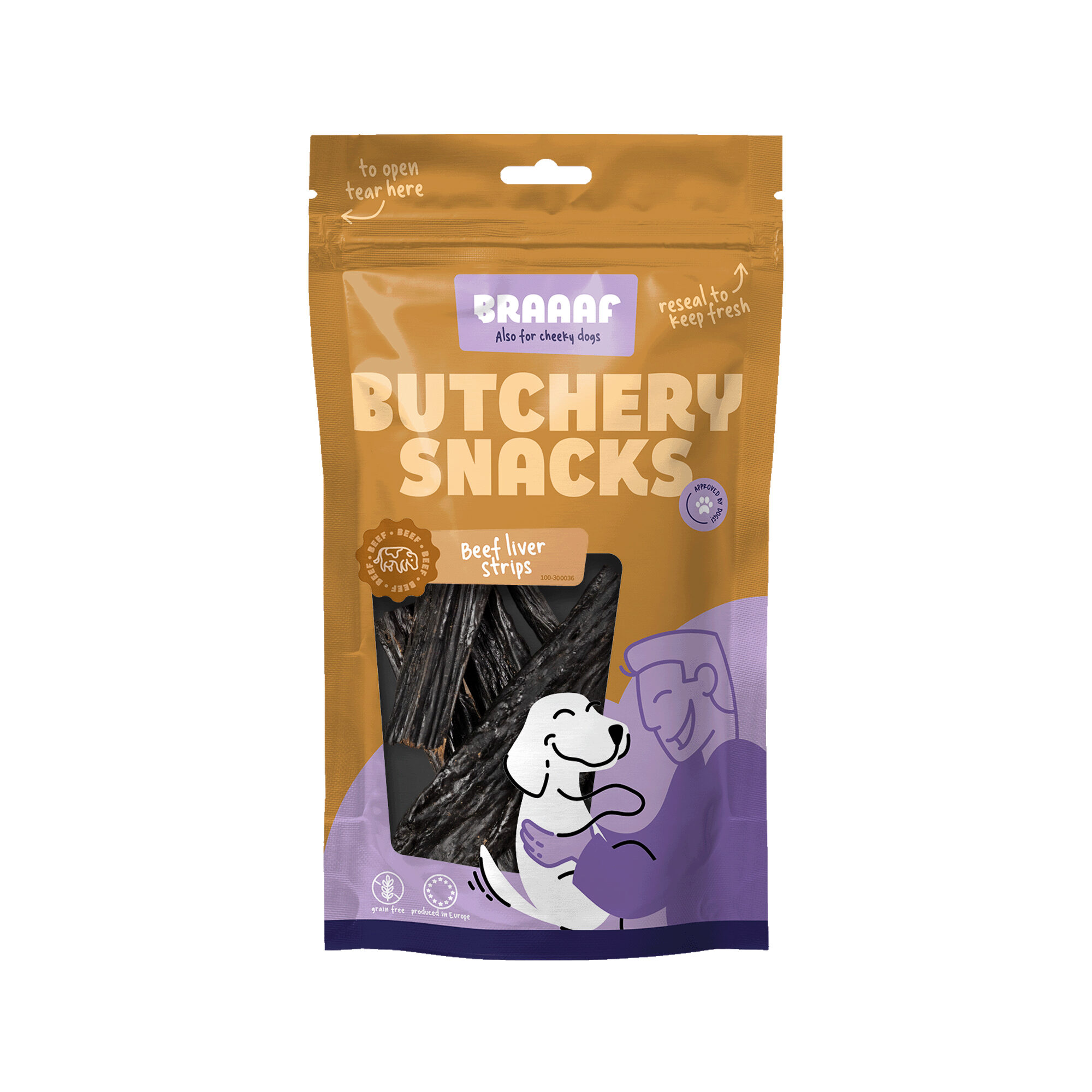 Braaaf Runderlever Reepjes - 150 gram