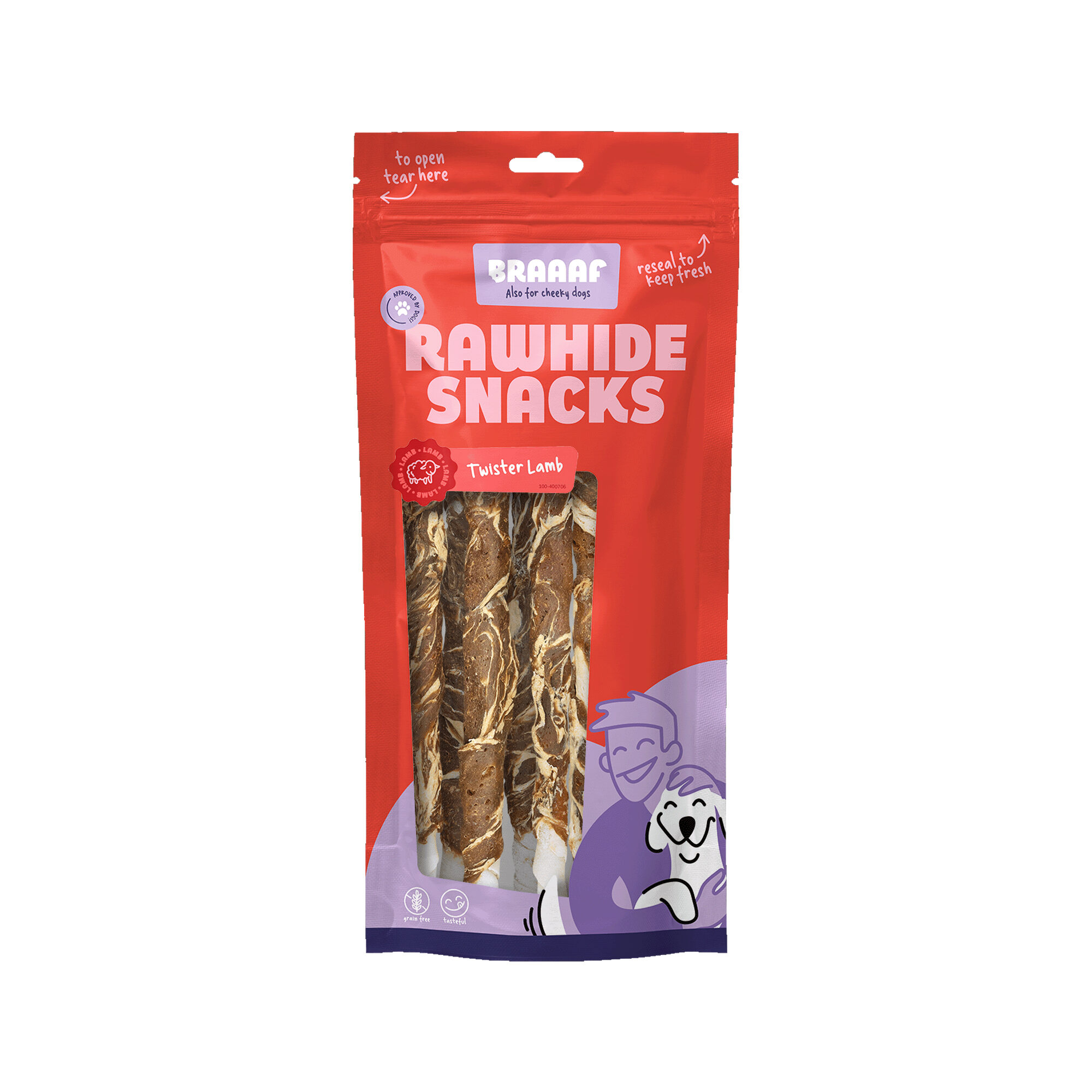 Braaaf Twister - Lamm und Fisch - 60 Stück