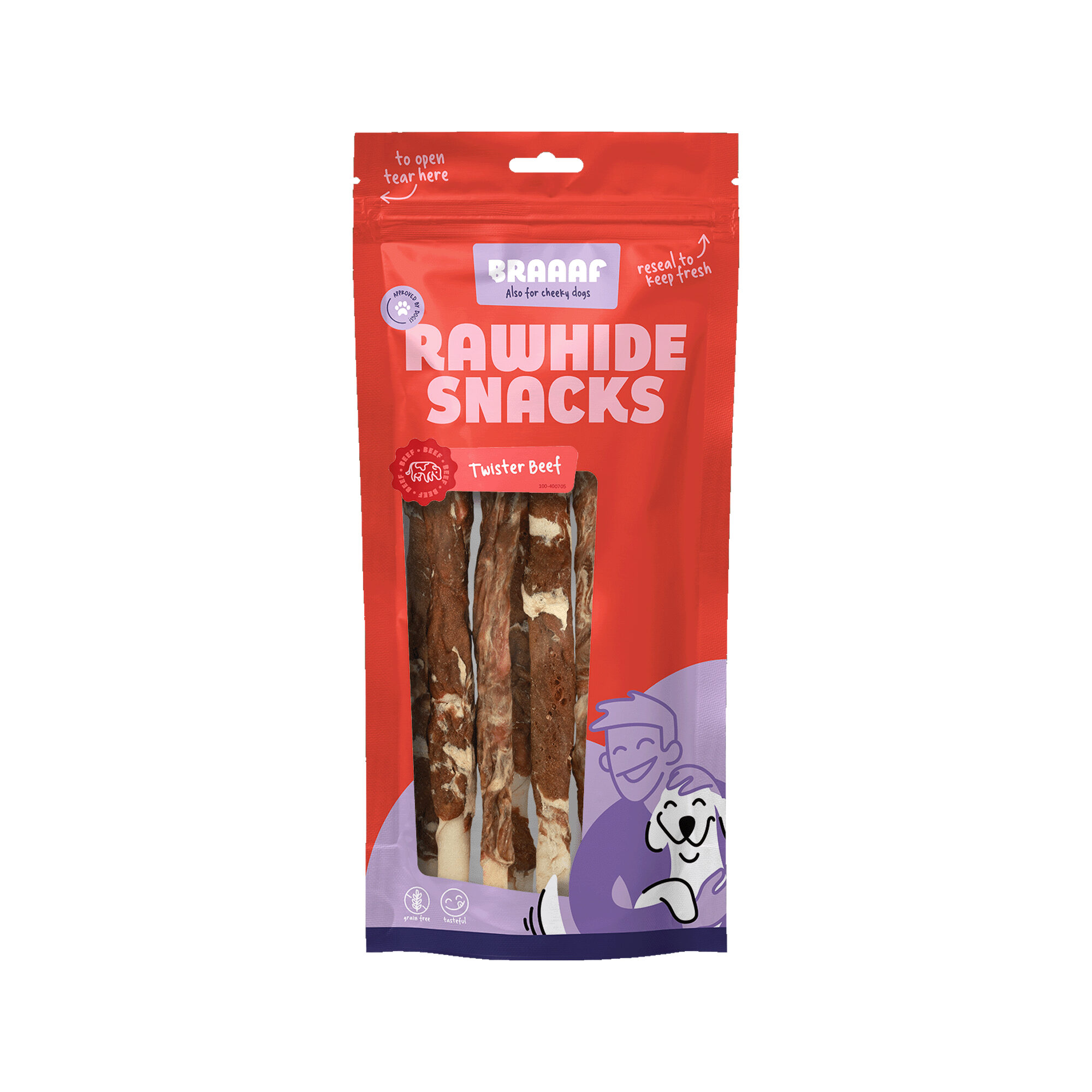 Braaaf Twister - Rind und Fisch - 60 Stück