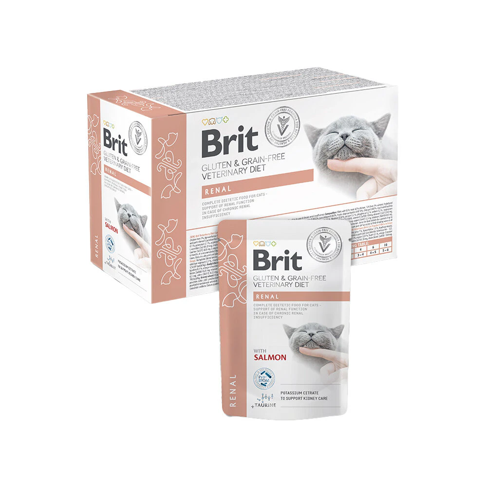 Brit Veterinary Diet Cat - Kornfri - Nyre - Pose 12 x 85 g