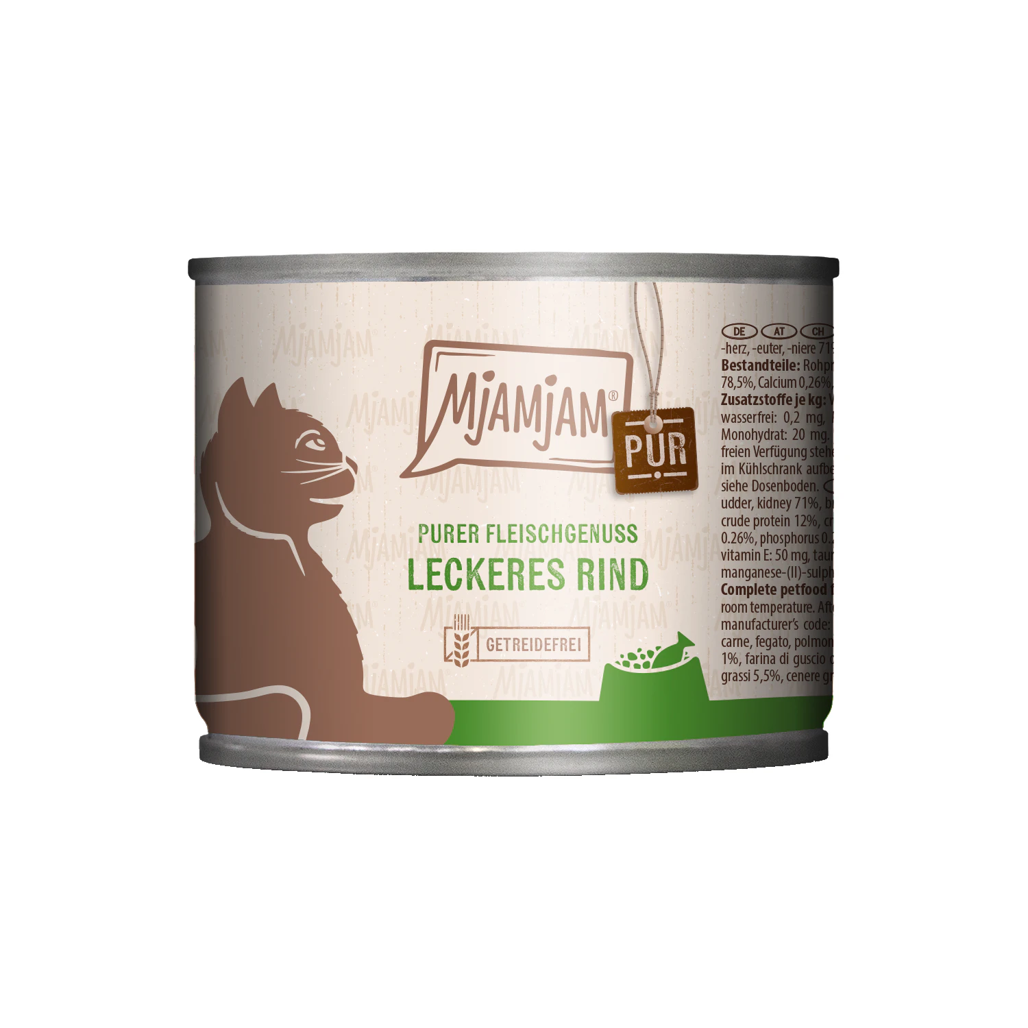 MjaMjaM Puur Vleesgenot - Blik Adult Cat - Rund - 12 x 200 g