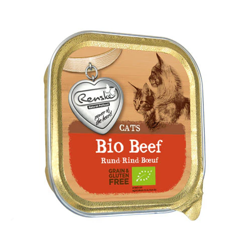 Renske Chat Viande Fraîche Biologique - Bœuf - 19 x 85 grammes