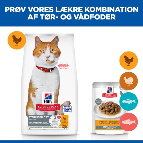 Hill's Science Plan Sterilised Cat - Adult - Kylling