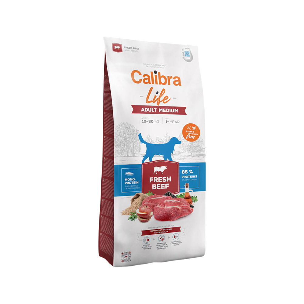 Calibra Dog Life Adult Mittlere Rasse - Rindfleisch - 2,5 kg