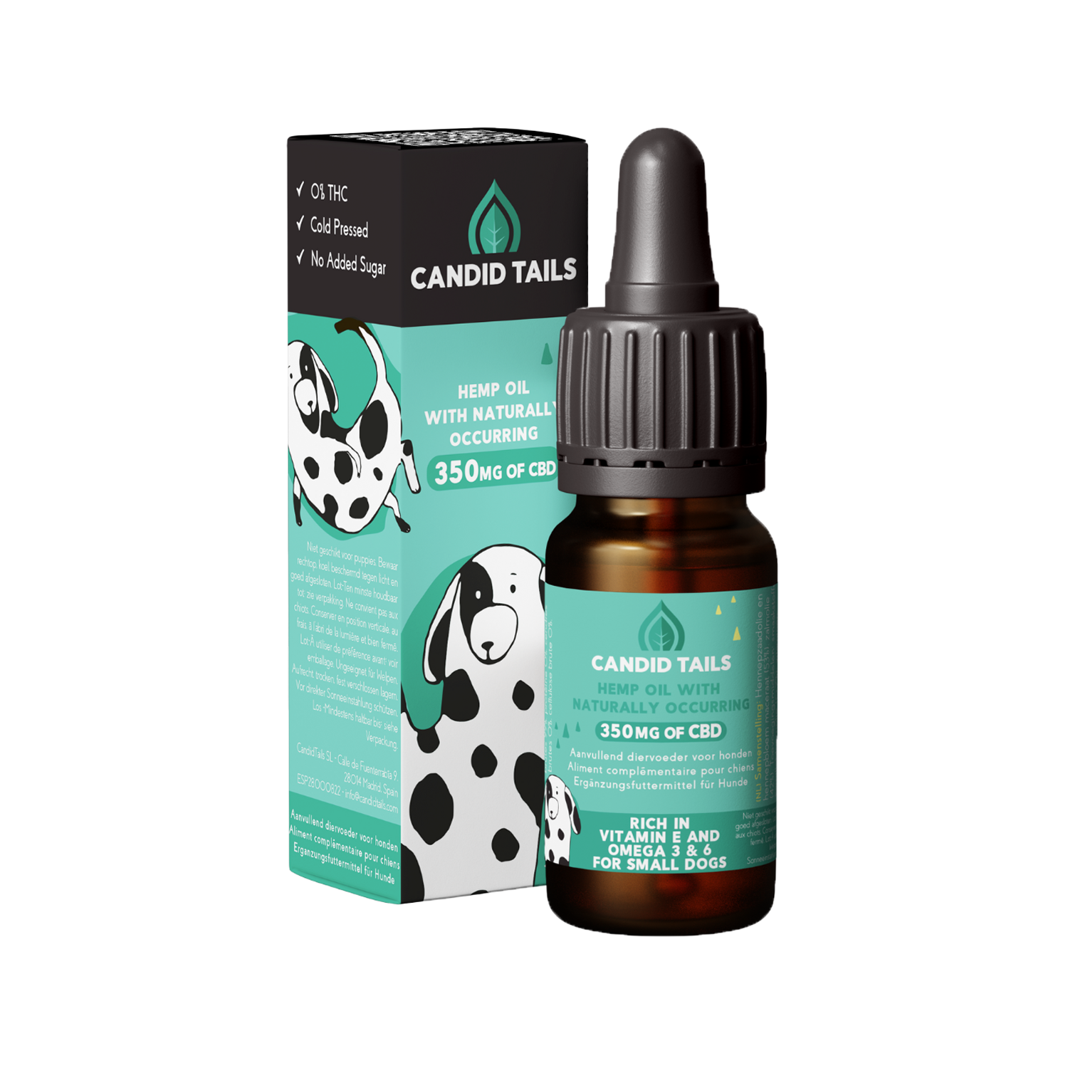 Candid Tails hampolie med CBD til små hunde - 10 ml