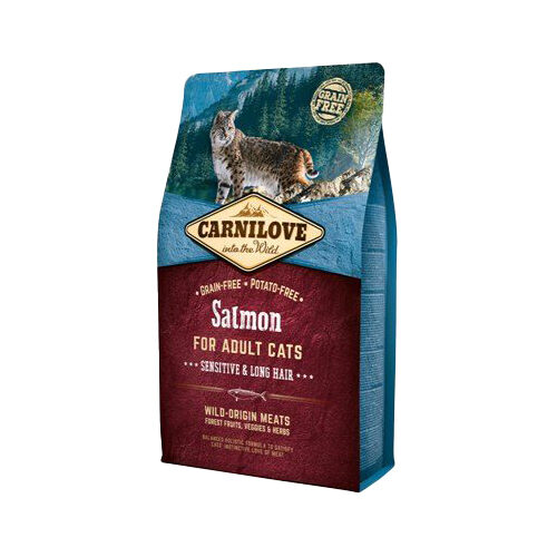 Carnilove Sensitive & Long Hair Kattefoder - Laks - 2 kg