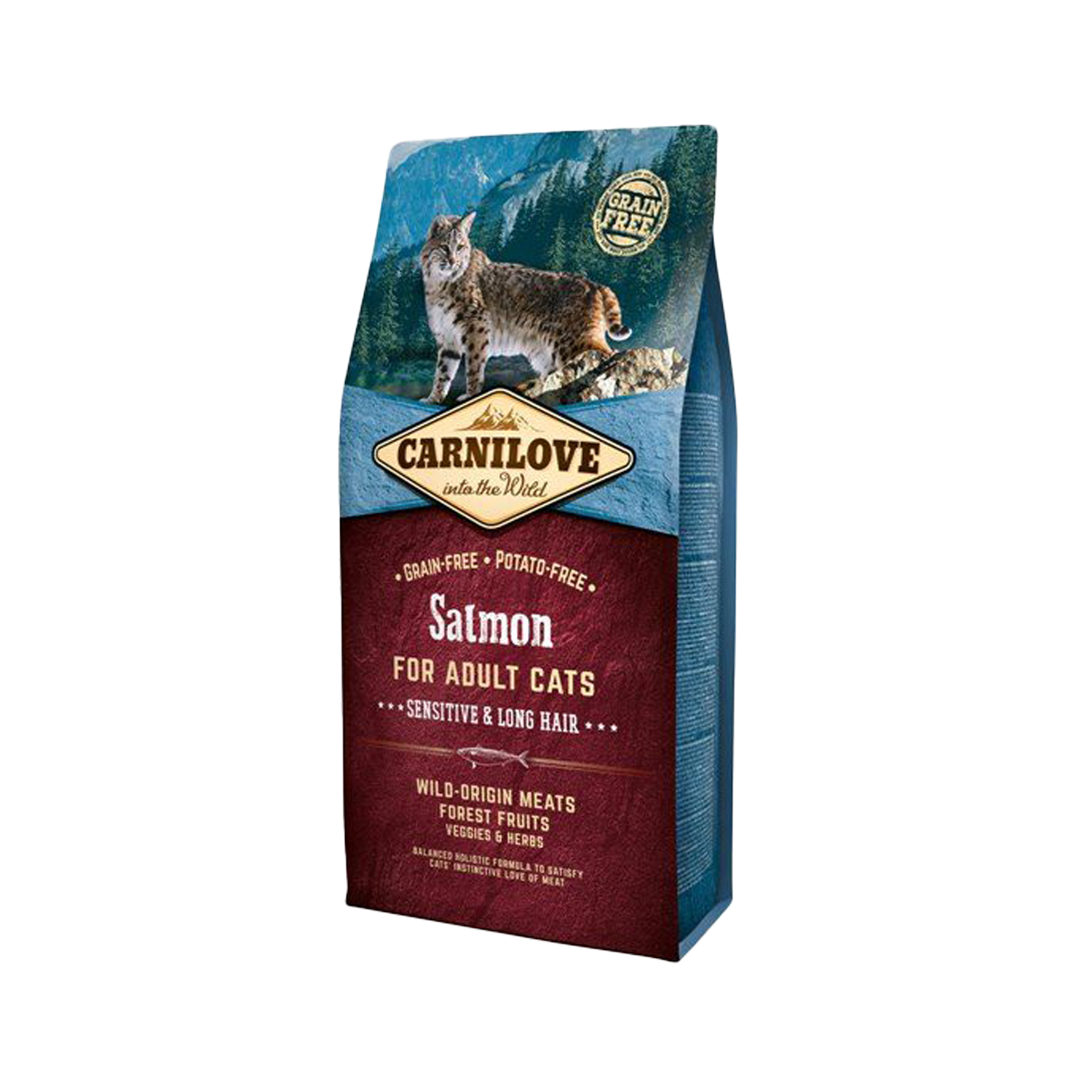 Carnilove Sensitive & Long Hair Kattefoder - Laks - 6 kg