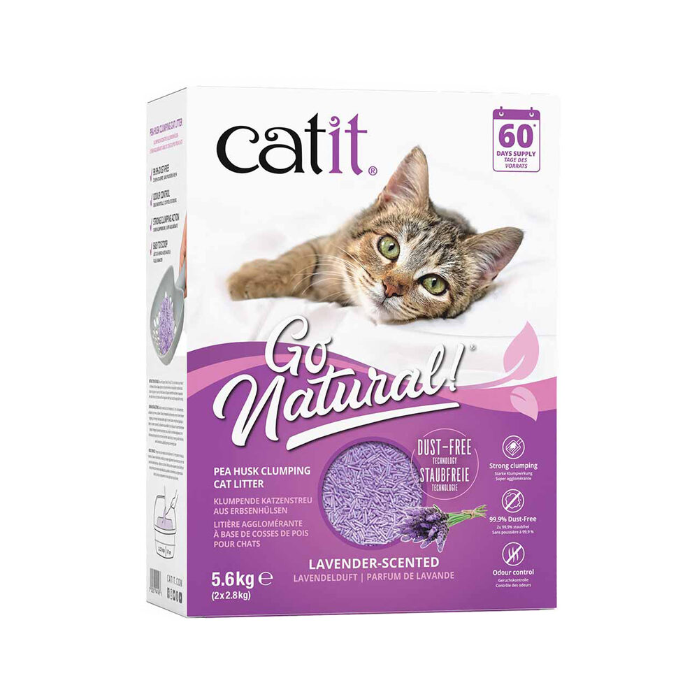 Catit Ærteskal Kattegrus - Lavendel - 5,6 kg