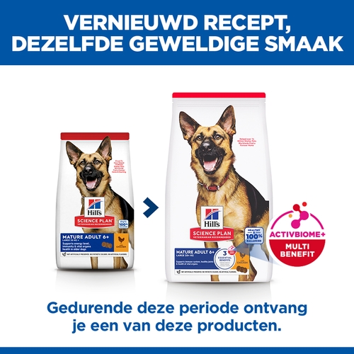 Hill's Science Plan - Large Breed - Mature Adult 6+ - Kip