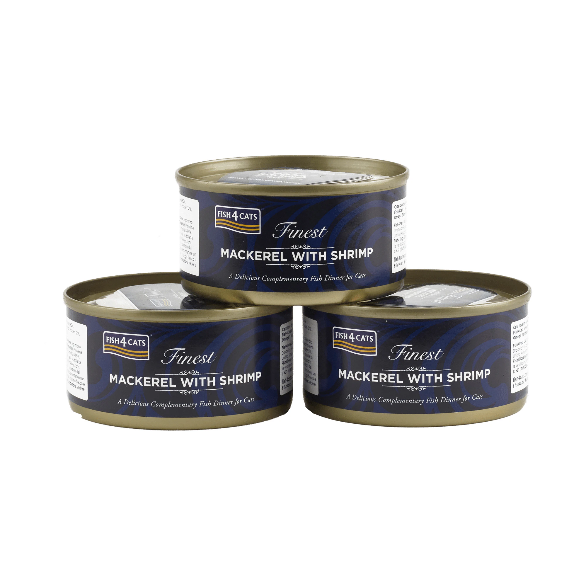 Fish4Cats Finest Adult Cat - Makrel med Rejer - 10 x 70 g