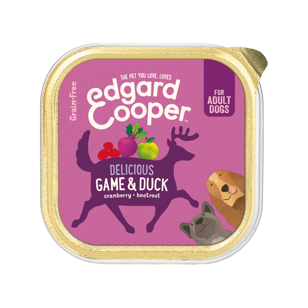 Edgard & Cooper Adult Hundefutter - Schälchen - Wild & Ente - 11 x 150 g