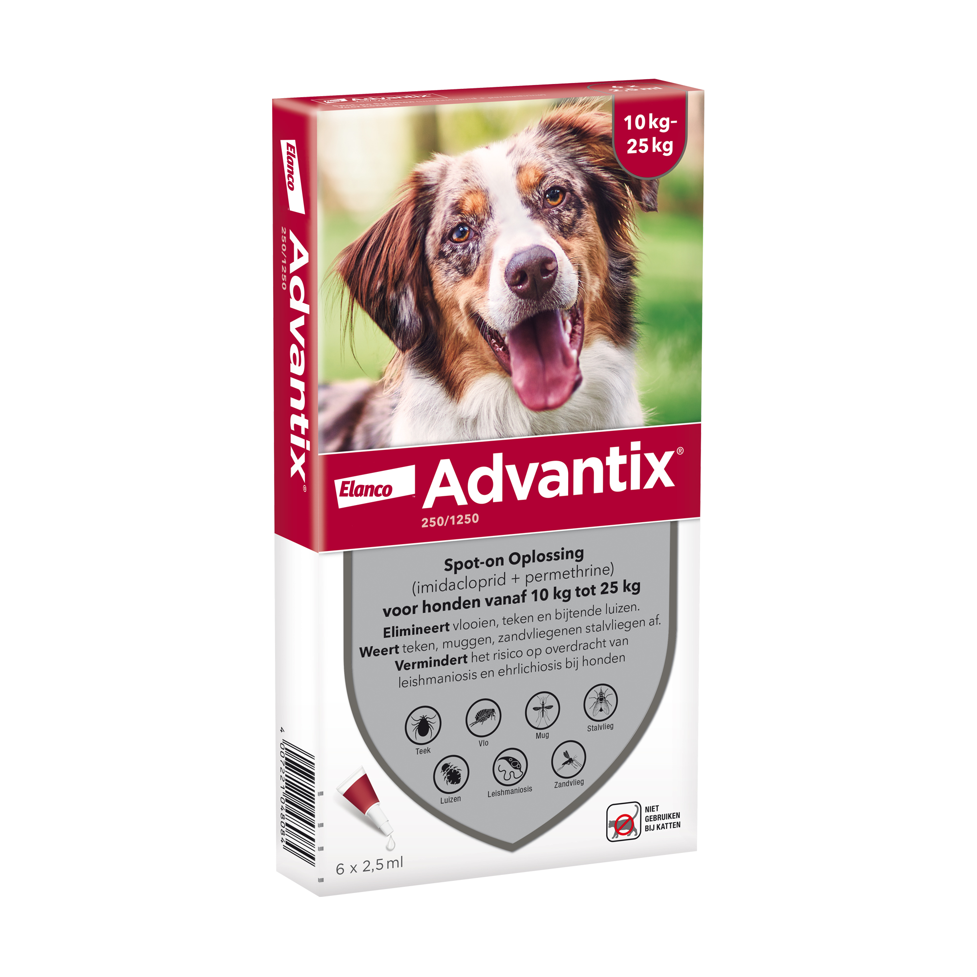 Advantix 250/1250 - 10 tot 25 kg - 6 pipetten