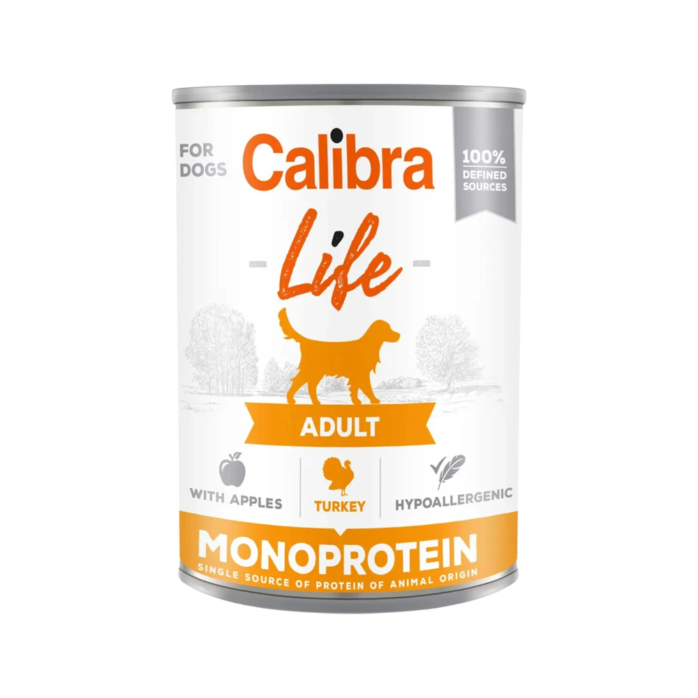 Calibra Dog Life Adult Cibo Umido - Tacchino & Mela - 12 x 400 g