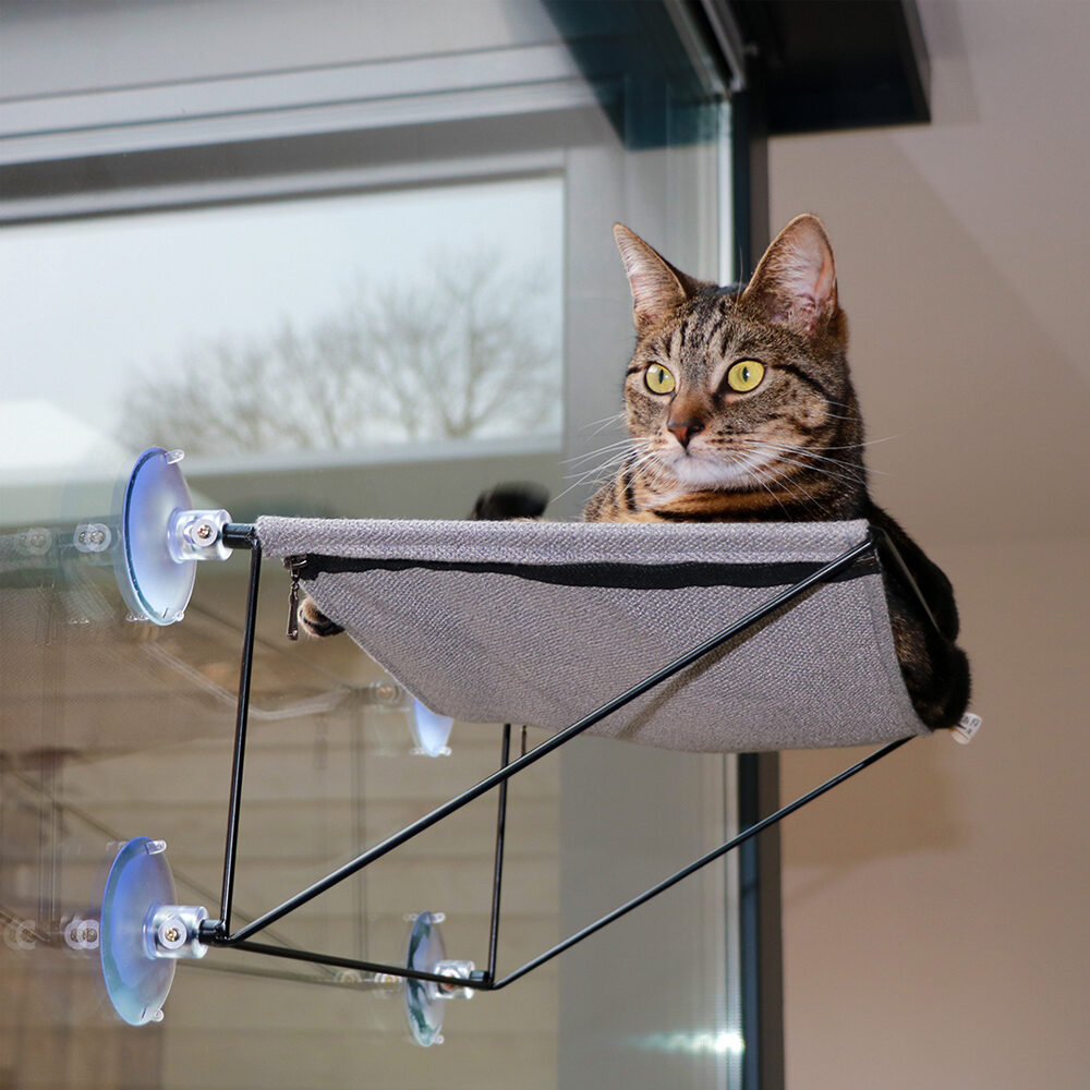 Draadloze Kat Hangmat Antenne Zonnige Venster Baars Kat Bedden For Binnenkatten Duurzaam Kitten Klimrek Opvouwbaar Kat Raam Bed Makkelijk te installeren(Color:Warm fleece,Size:30x52cm