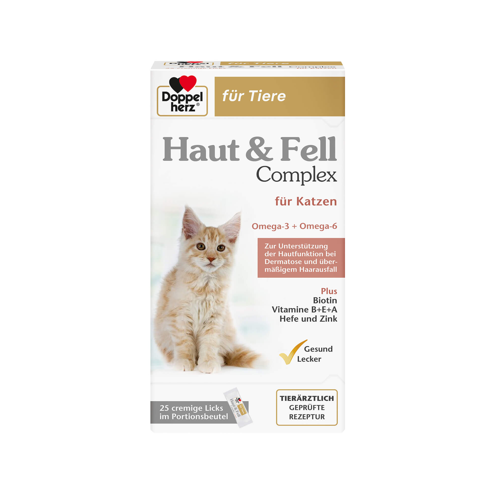 Doppelherz Haut & Fell Complex für Katzen – 25 Licks