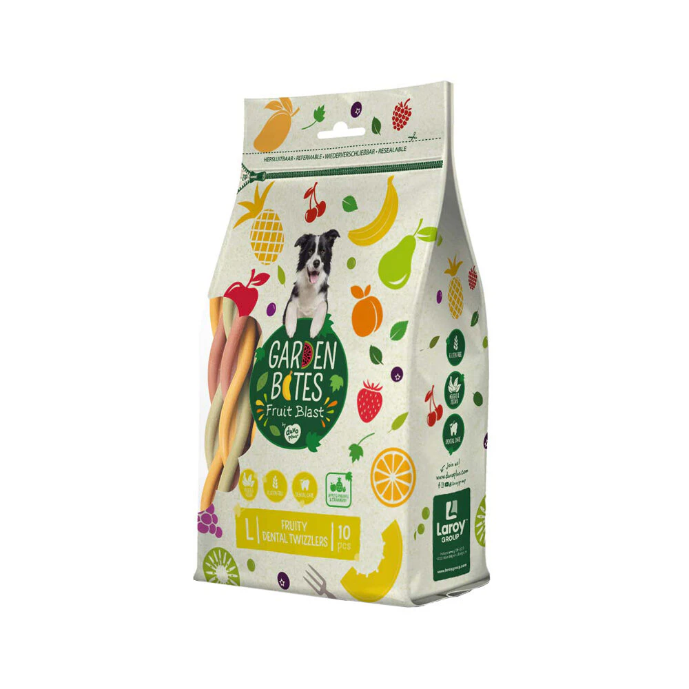 Duvo+ Garden Bites Fruity Dental Twizzlers - L - 10 Stück