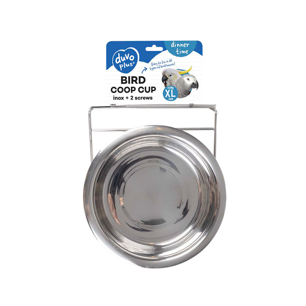 Duvoplus Gamelle pour Oiseaux en Inox + 2 Vis - XL