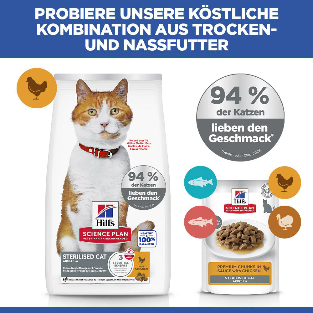 Hill's Science Plan Sterilised Cat - Adult - Huhn