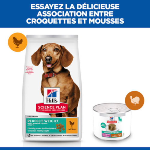 Hill's Science Plan Small & Mini - Perfect Weight Adult - Dinde - Boîte