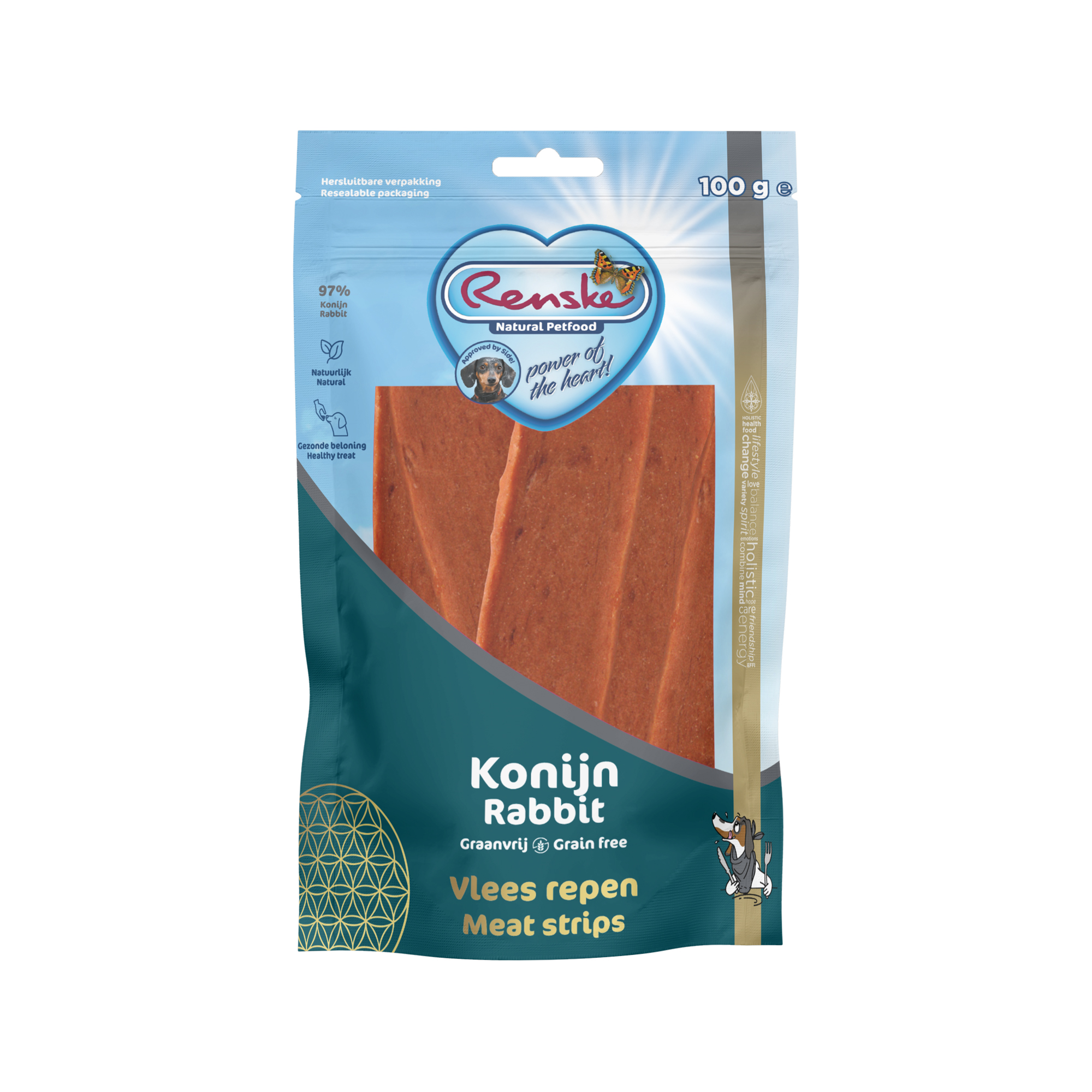 Renske Gezonde Beloning Vleesrepen - Konijn - 100 g