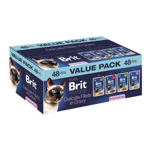 Brit Premium by Nature Cat - Delicate Fillets in Gravy Sterilised Value Pack