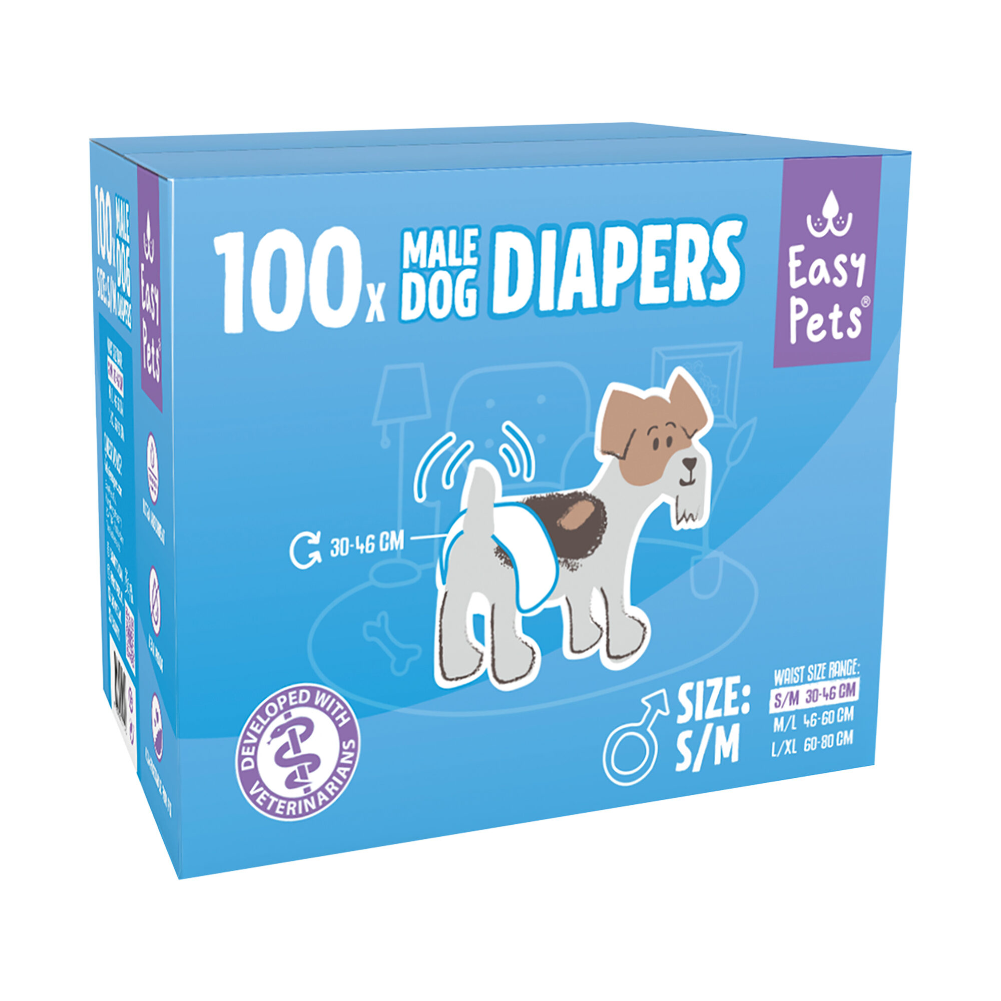 Easypets Hondenluiers Reu - S/M - 100 stuks