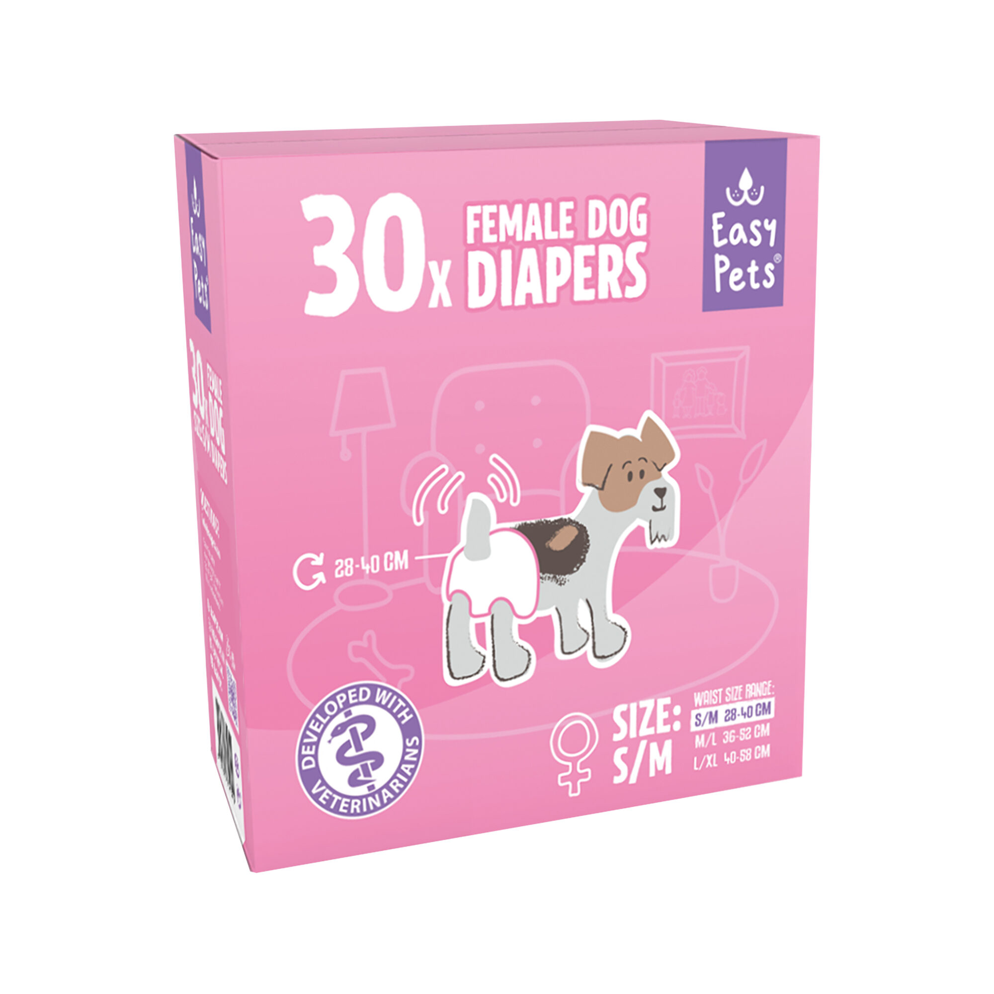 EasyPets Hundewindeln für Hündinnen - S/M - 30 Stück