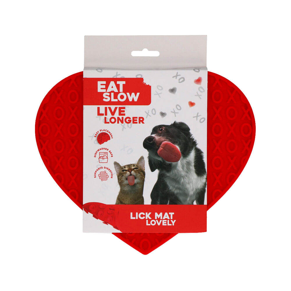 Eat Slow Live Longer Lick Mat Heart