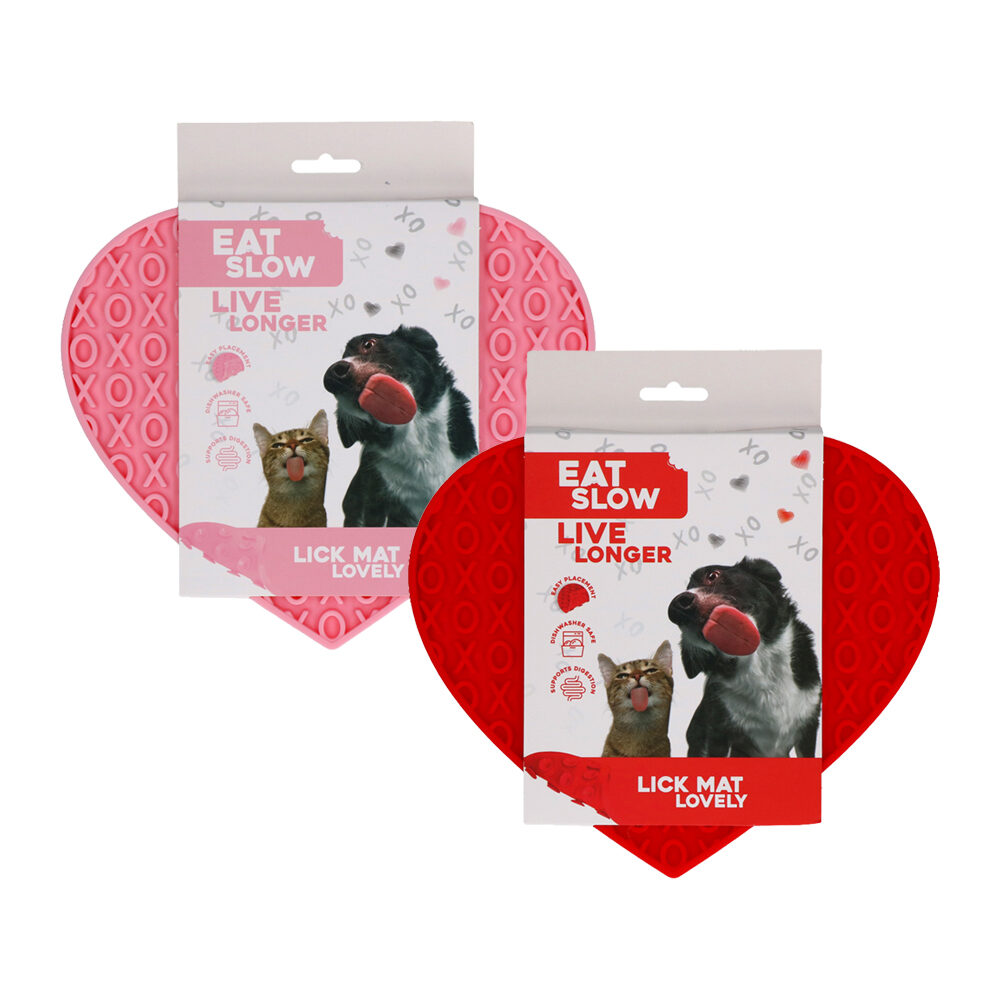 Eat Slow Live Longer Lick Mat Heart