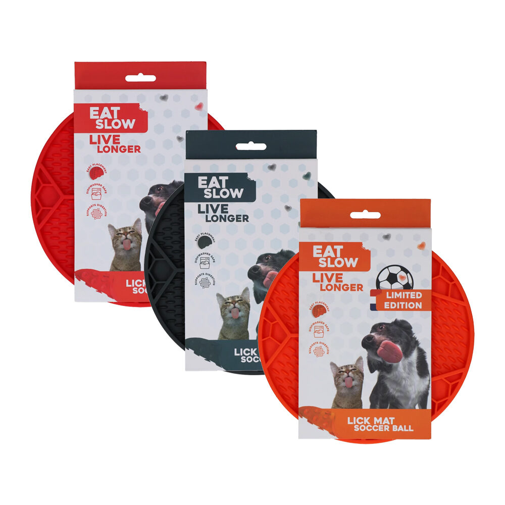 Eat Slow Live Longer Leckmatte Fußball – Orange – Ø 22 cm