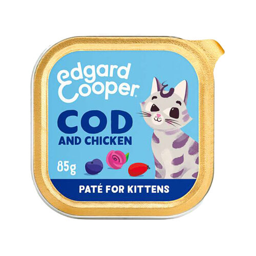 Edgard & Cooper Kitten - MSC Kabeljau und Huhn - Pastete - 16 x 85 g