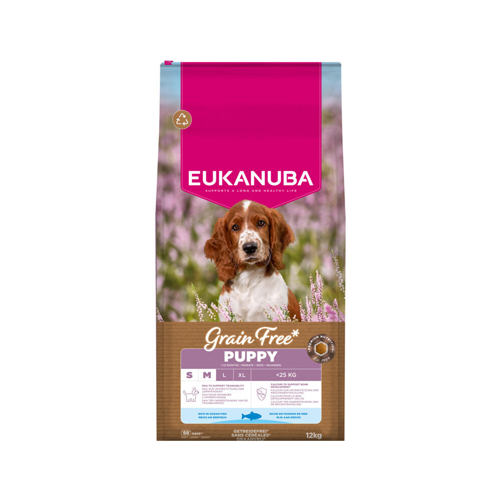 Eukanuba Dog Puppy Small/Medium Grainfree Hundefutter - Seefisch - 12 kg