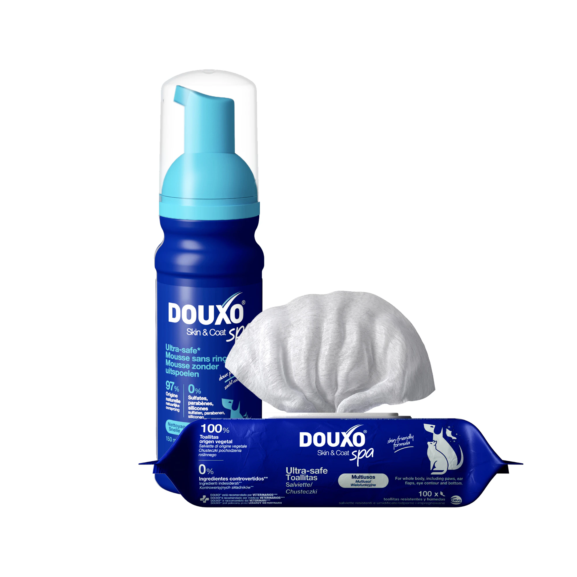 Douxo Spa Dog Mousse - 150 ml + Douxo Spa Wipes - 100 pieces