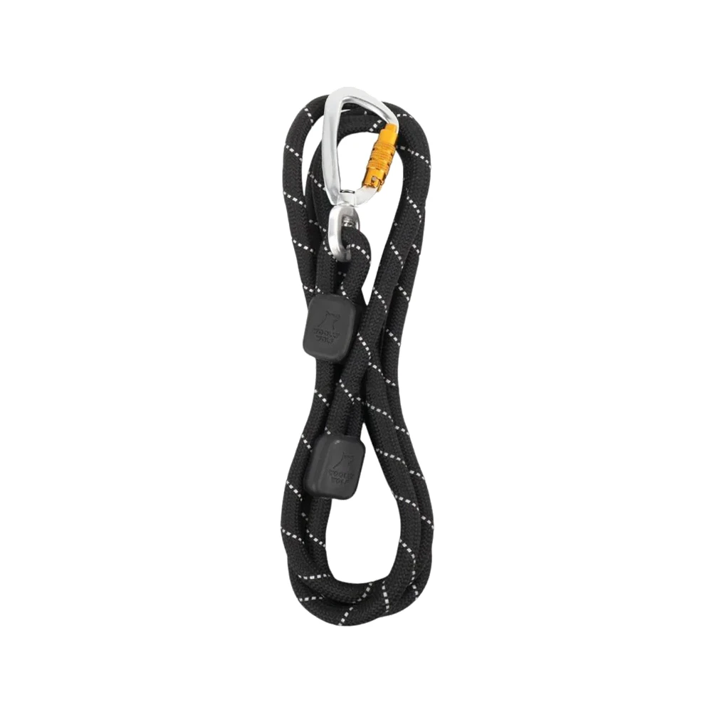 Woolly Wolf Rope Leash - Black