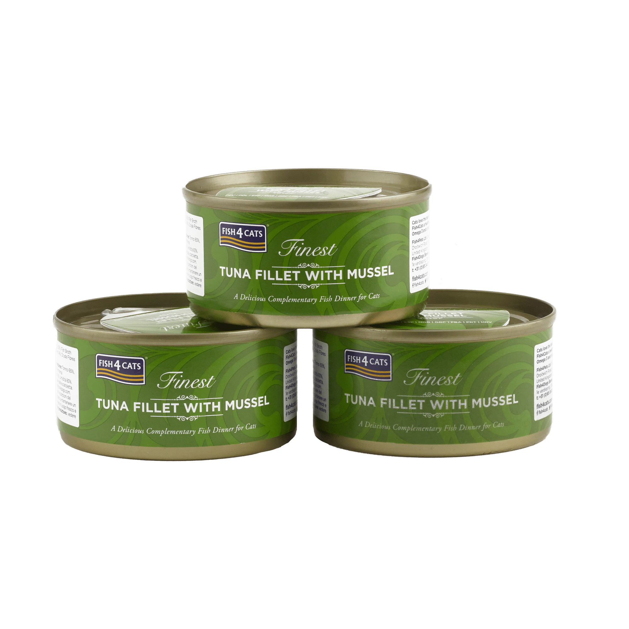 Fish4Cats Finest Adult Cat - Tun med Musling - 10 x 70 g