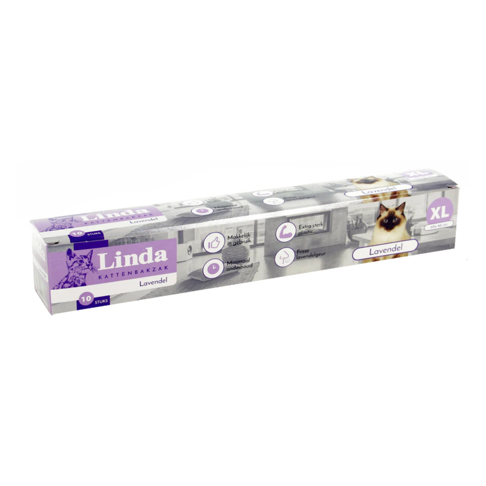Linda Katzentoilettenbeutel Lavendel - XL - 10 Stück