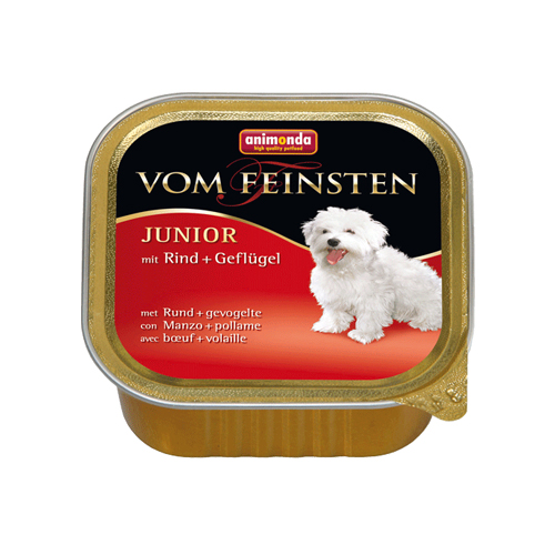 Animonda vom Feinsten Junior Hundefutter - Schälchen - Rind/Geflügel - 22 x 150 g