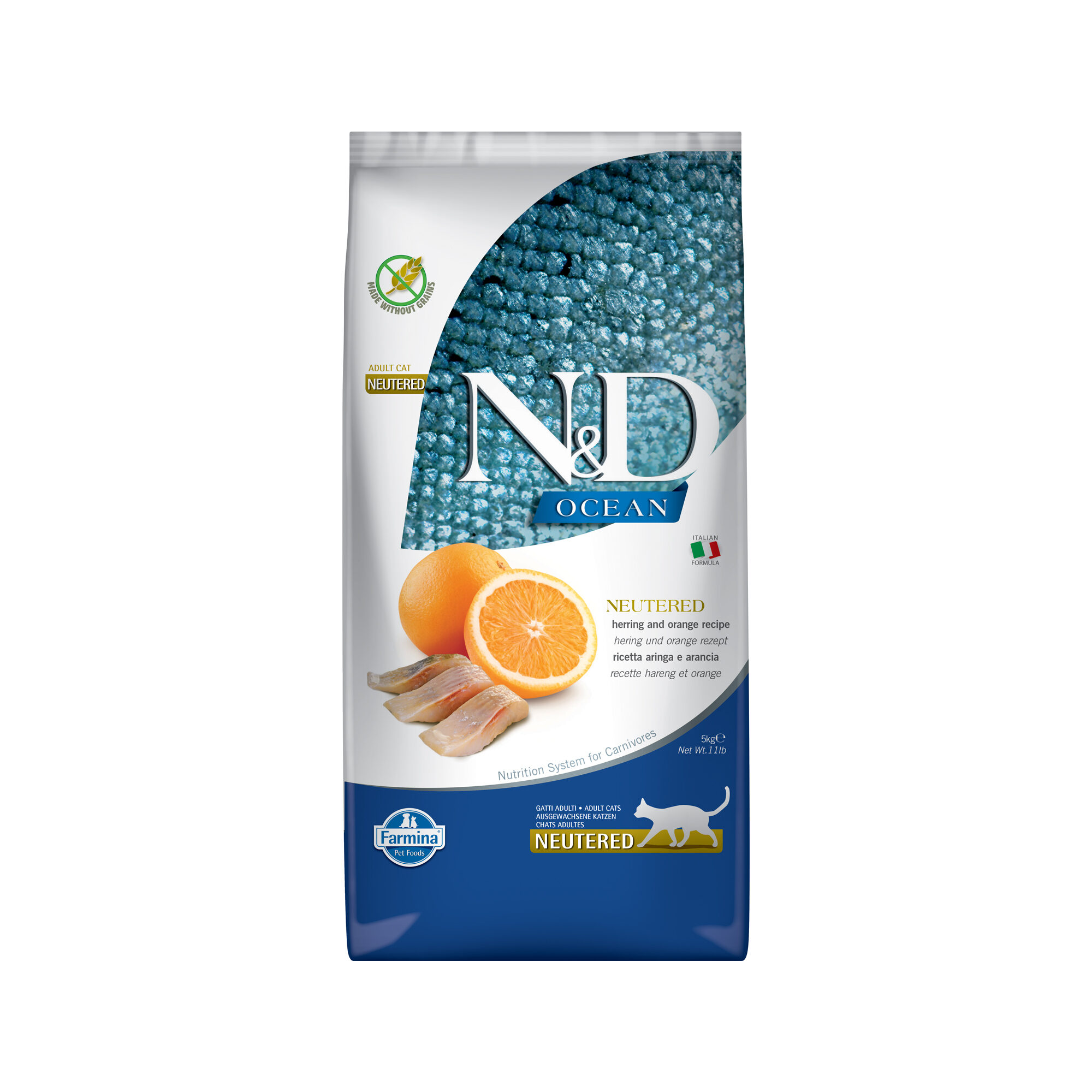 Farmina N&D Ocean Neutered Cat - Hering & Orange - 5 kg