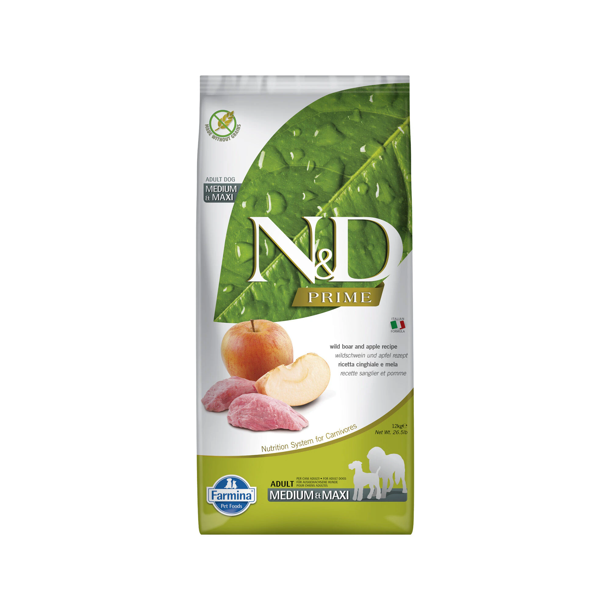 Farmina N&D Prime Adult Medium & Maxi - Wild Boar and Apple - 12 kg
