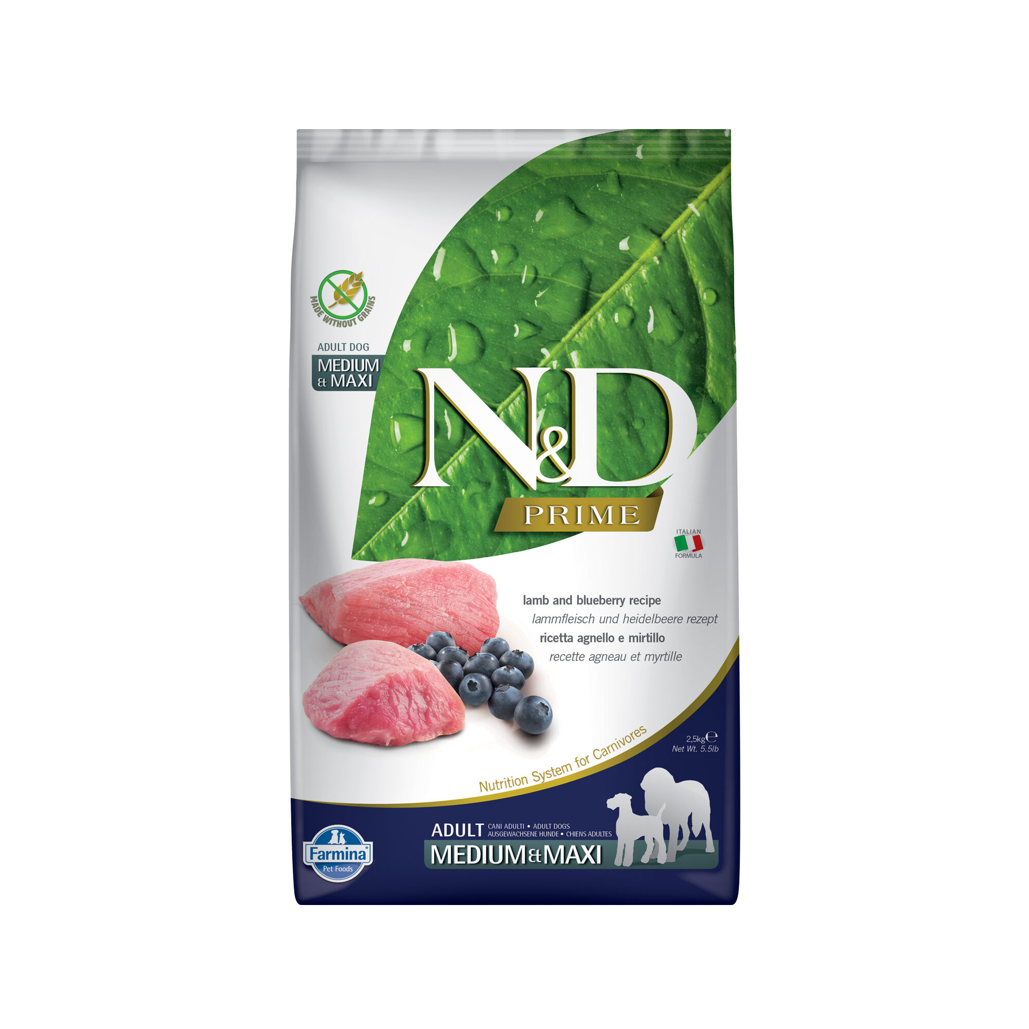 Farmina N&D Prime Adult Medium & Maxi Hundefutter - Lamm und Heidelbeere