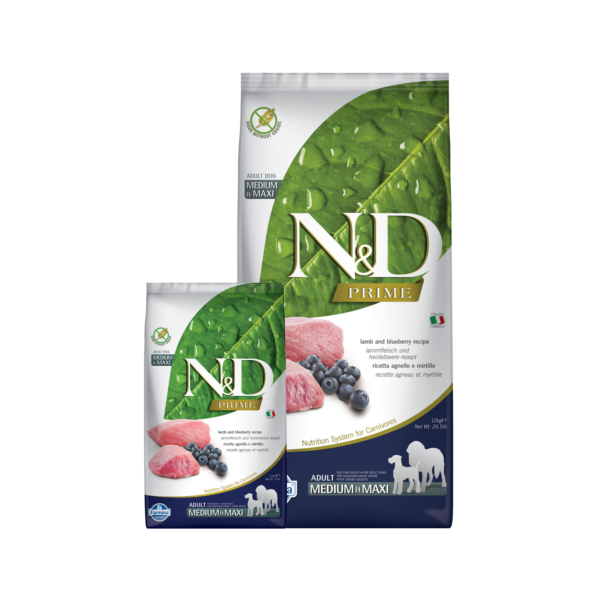 Farmina N&D Prime Adult Medium & Maxi Hundefutter - Lamm und Heidelbeere