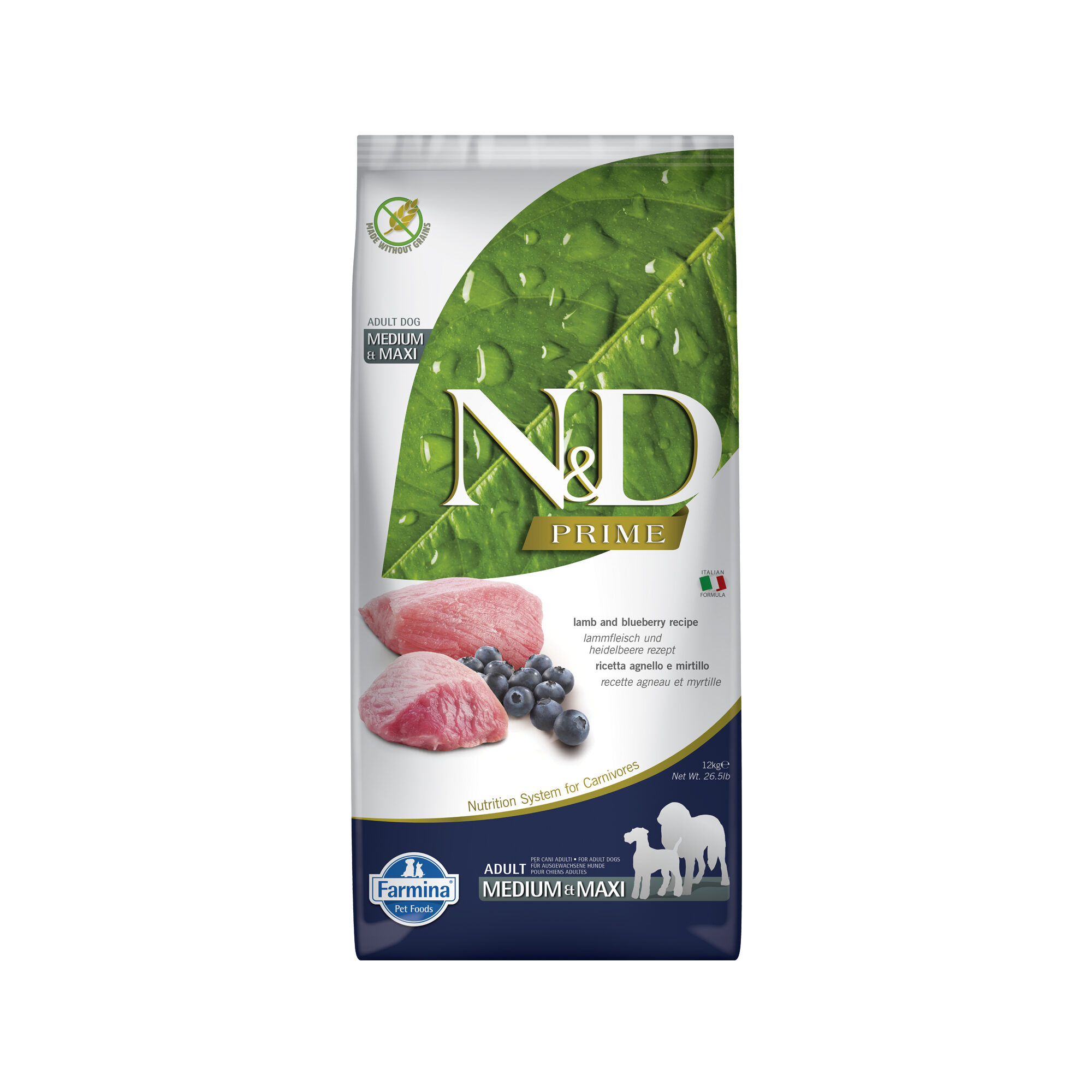 Farmina N&D Prime Adult Medium & Maxi Hundefutter - Lamm und Heidelbeere