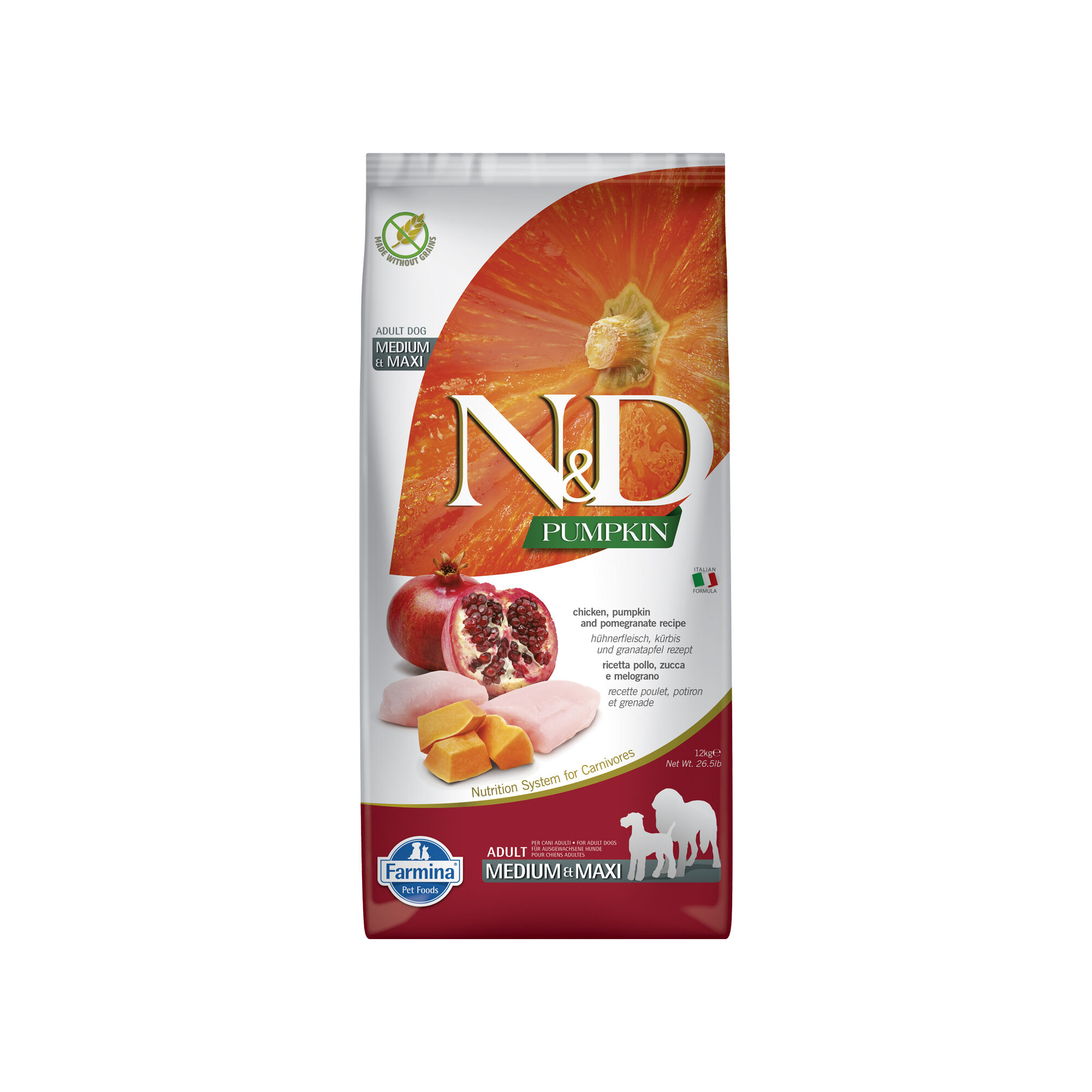 Farmina N&D Pumpkin Huhn und Granatapfel Adult Dog Medium & Maxi - 12 kg