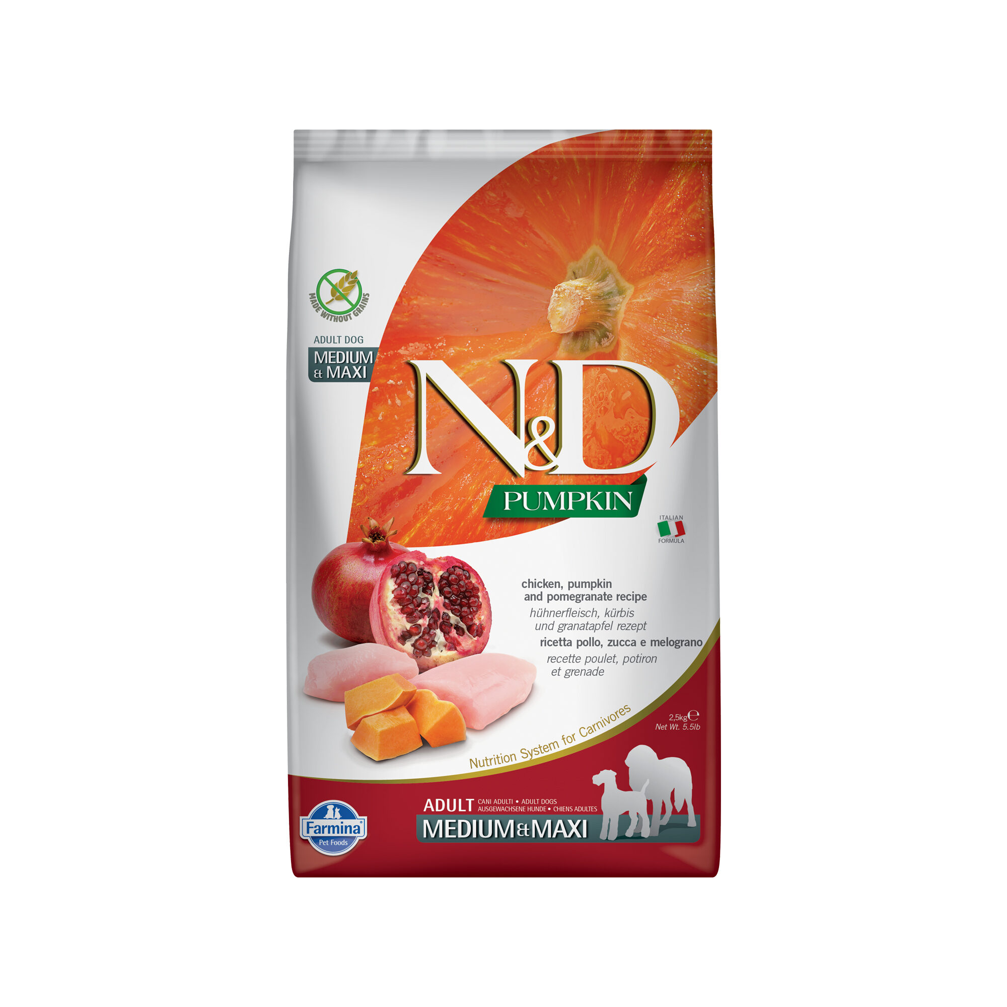 Farmina N&D Pumpkin Huhn und Granatapfel Adult Dog Medium & Maxi - 2,5 kg