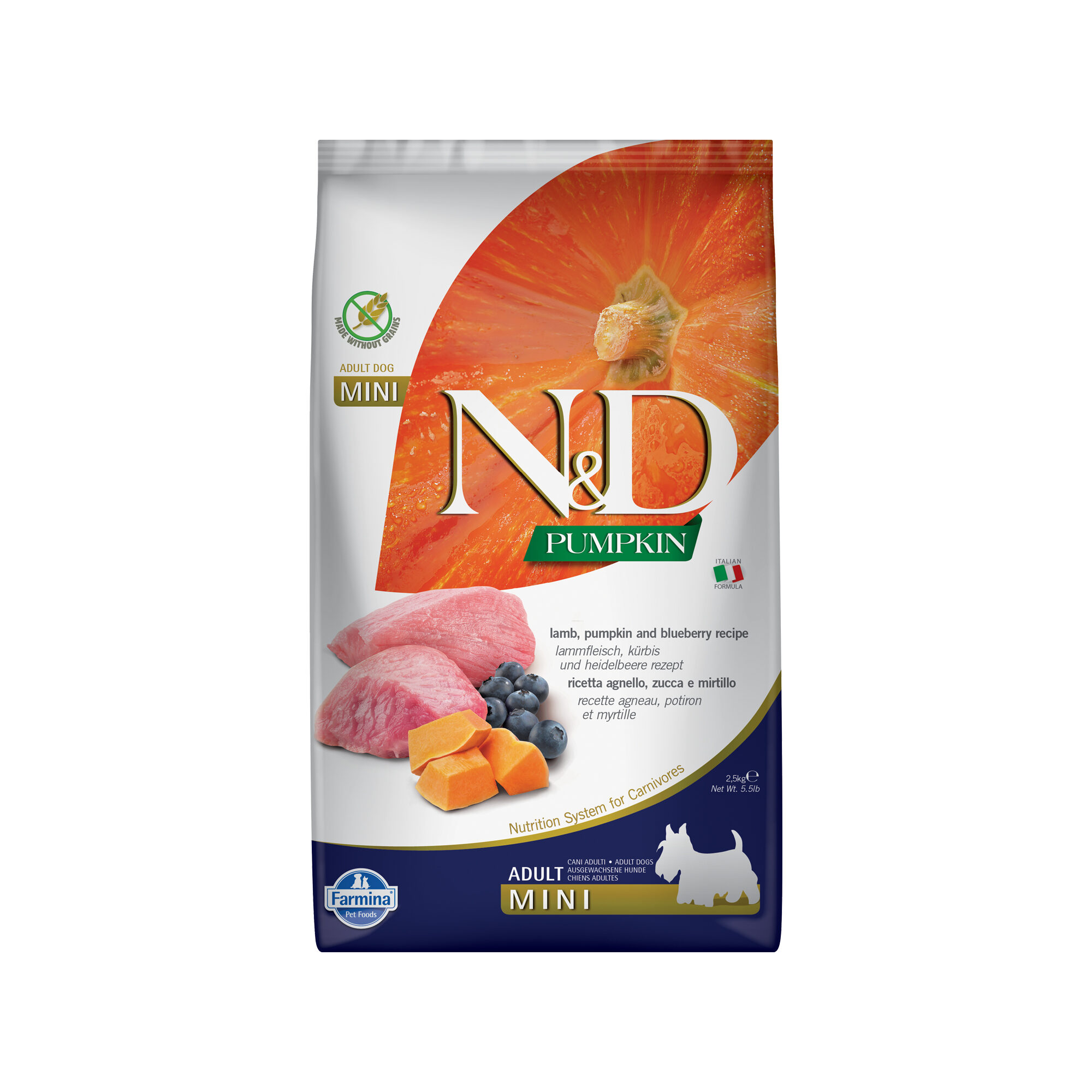 Farmina N&D Pumpkin Lamm und Blaubeere Adult Dog Mini - 2,5 kg