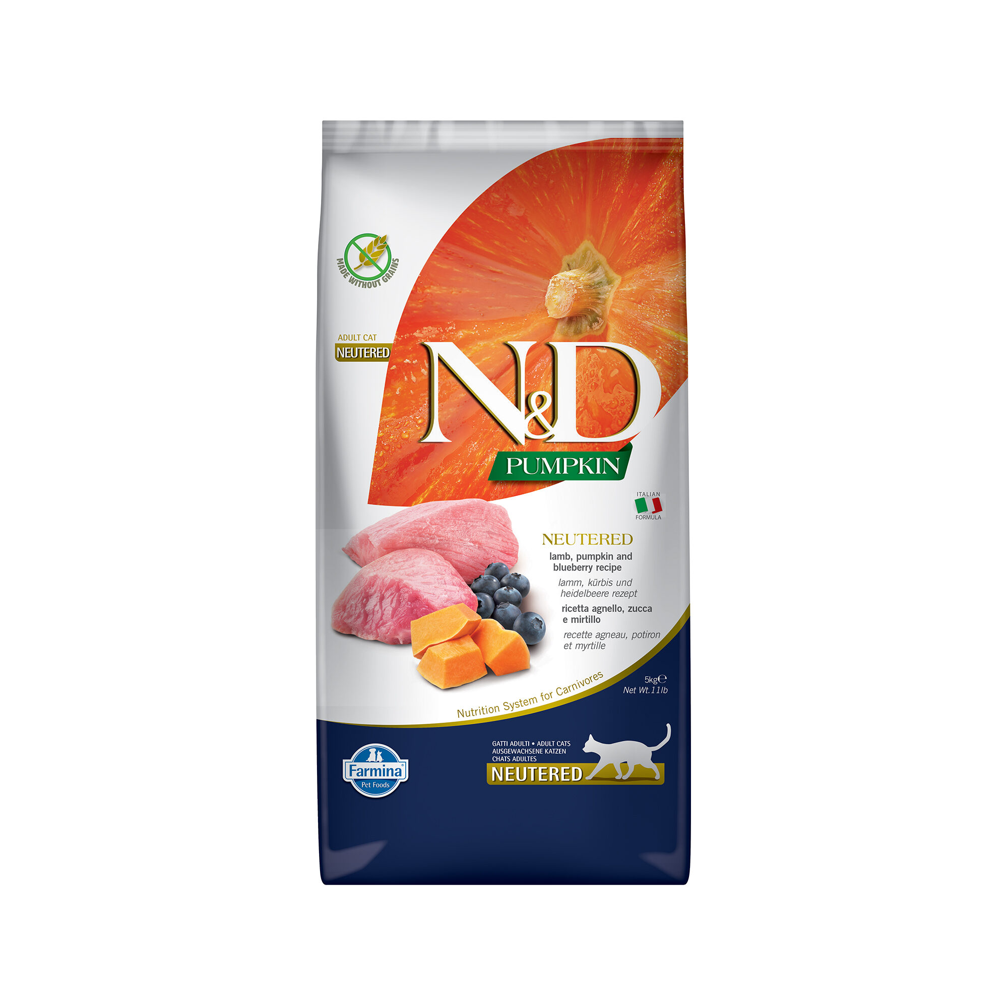 Farmina N&D Pumpkin Neutered Kattenvoer - Lamb - 5 kg