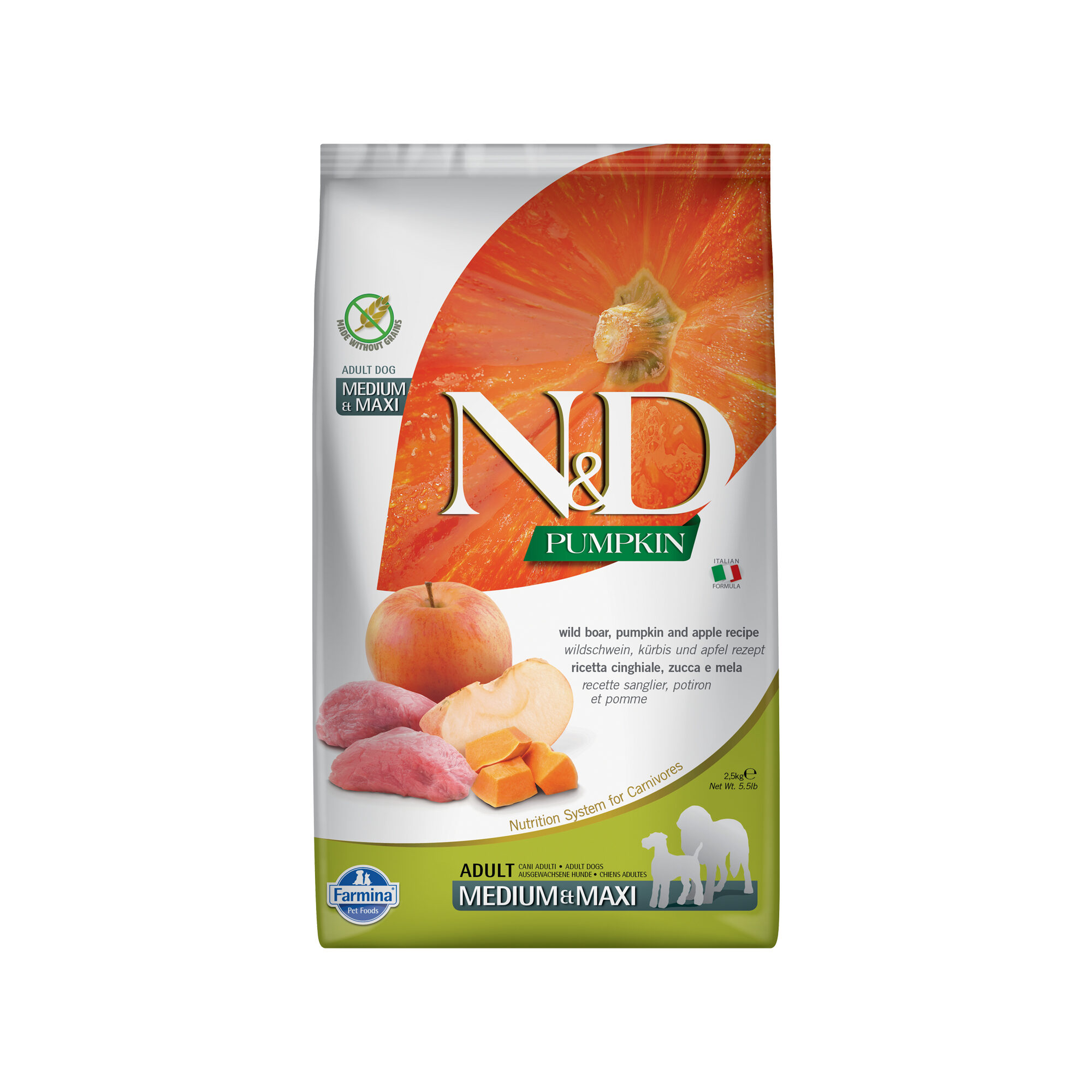 Farmina N&D Pumpkin Wildschwein und Apfel Adult Dog Medium & Maxi - 2,5 kg