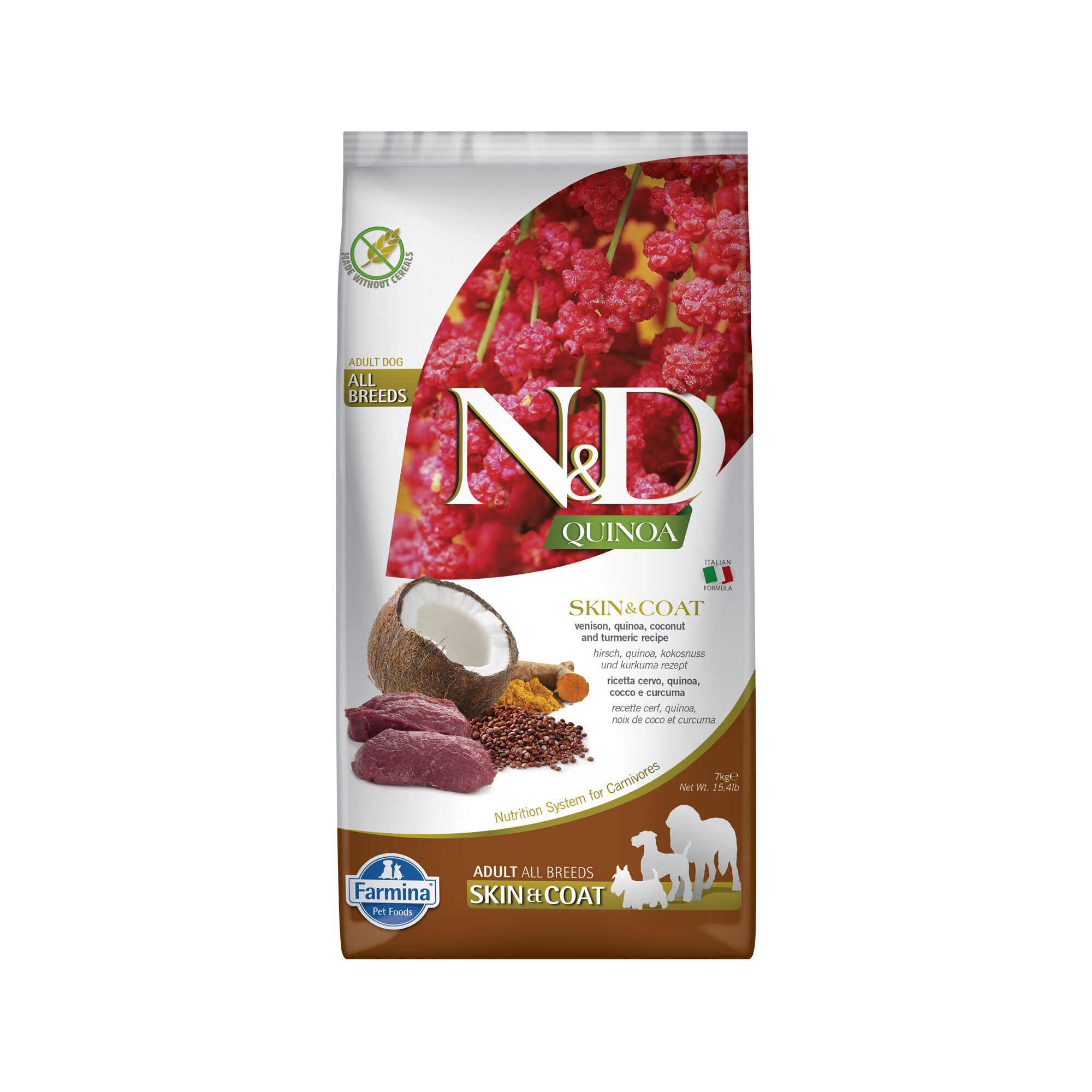 Farmina N&D Quinoa Skin & Coat Adult Medium & Maxi - Hirsch - 7 kg