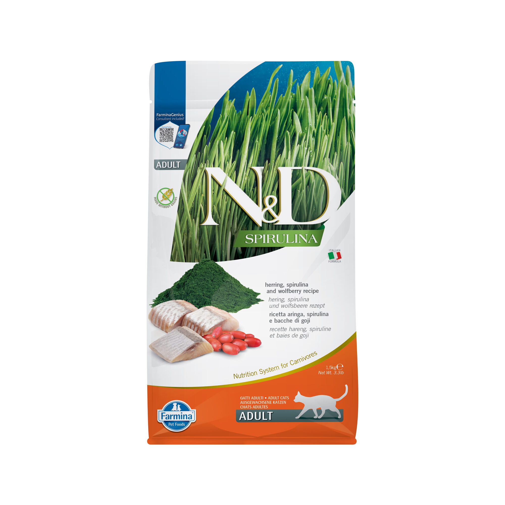 Farmina N&D Spirulina Adult Cat - Hering