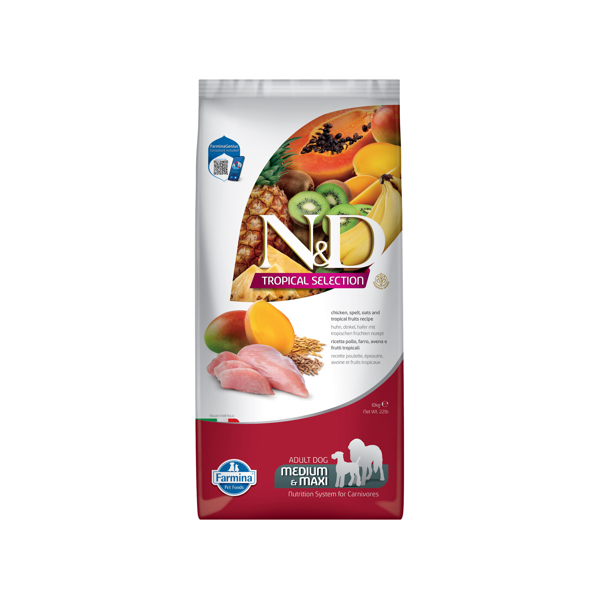 Farmina N&D Tropical Huhn & Tropenfrucht Adult Dog Medium & Maxi